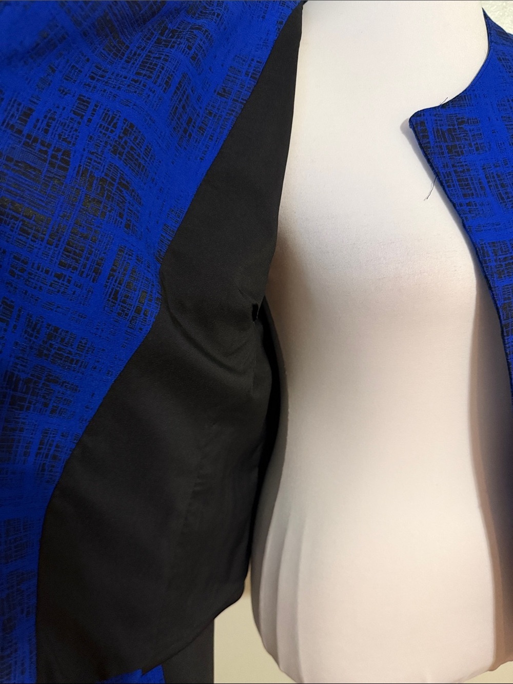 DKNY Blazer Cobalt Blue Asymmetrical Zip Large - Picture 7 of 7